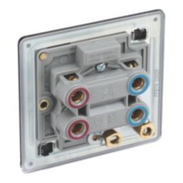 LAP  45A 1-Gang 2-Pole Cooker Switch Matt Black with LED with Red Inserts