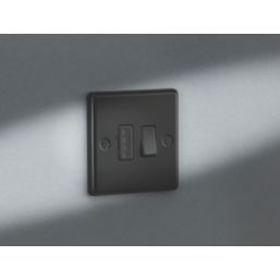 Knightsbridge  13A Switched Fused Spur  Matt Black with Black Inserts