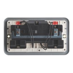 Contactum   13A 2-Gang DP Switched Metal Clad Socket with Neon with White Inserts