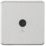 Knightsbridge  2.1A 1-Gang 1-Way Light Switch  Brushed Chrome with Black Inserts