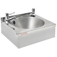 Franke Model B 1 Bowl Stainless Steel Round Wall-Hung Washbasin 2 Taps 340 x 345mm