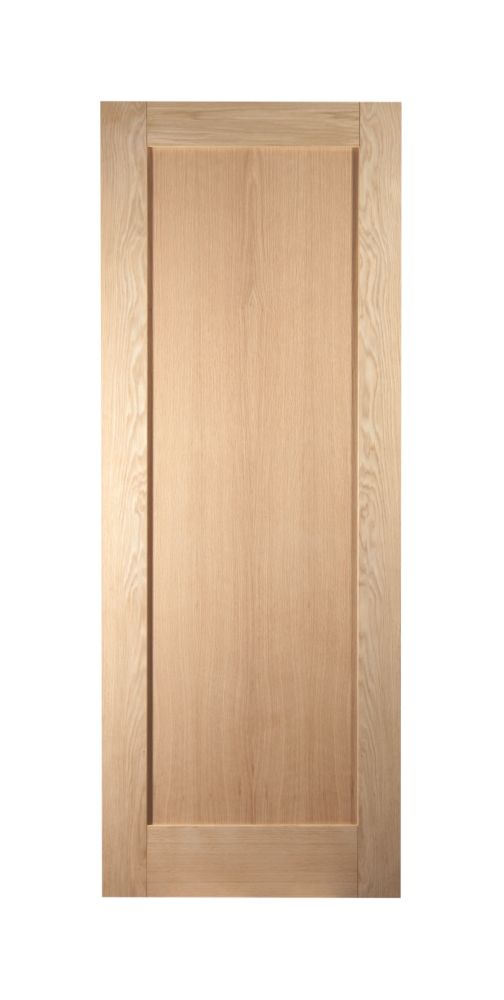 Jeld-Wen  Unfinished Oak Veneer Wooden 1-Panel Shaker Internal Door 2040mm x 826mm
