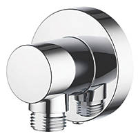 Chrome Keenware KRK-005 Round Shower Wall Outlet Elbow Kit 