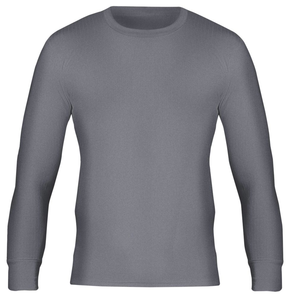 Workforce WFU2600 Long Sleeve Thermal T-Shirt Base Grey Medium 33-35 ...