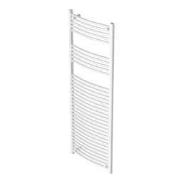 Flomasta 1600mm x 600mm 2784BTU White Curved  Towel Radiator