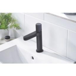 Bristan Liso Black 192mm Standard Round Head Mono Basin Mixer Tap  With Clicker Waste