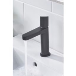 Bristan Liso Black 192mm Standard Round Head Mono Basin Mixer Tap  With Clicker Waste