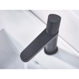 Bristan Liso Black 192mm Standard Round Head Mono Basin Mixer Tap  With Clicker Waste