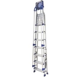 Werner Aluminium 2.12m 7 Step Platform Step Ladder With Handrail