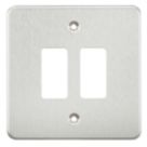 Knightsbridge  2-Module Grid Faceplate Brushed Chrome