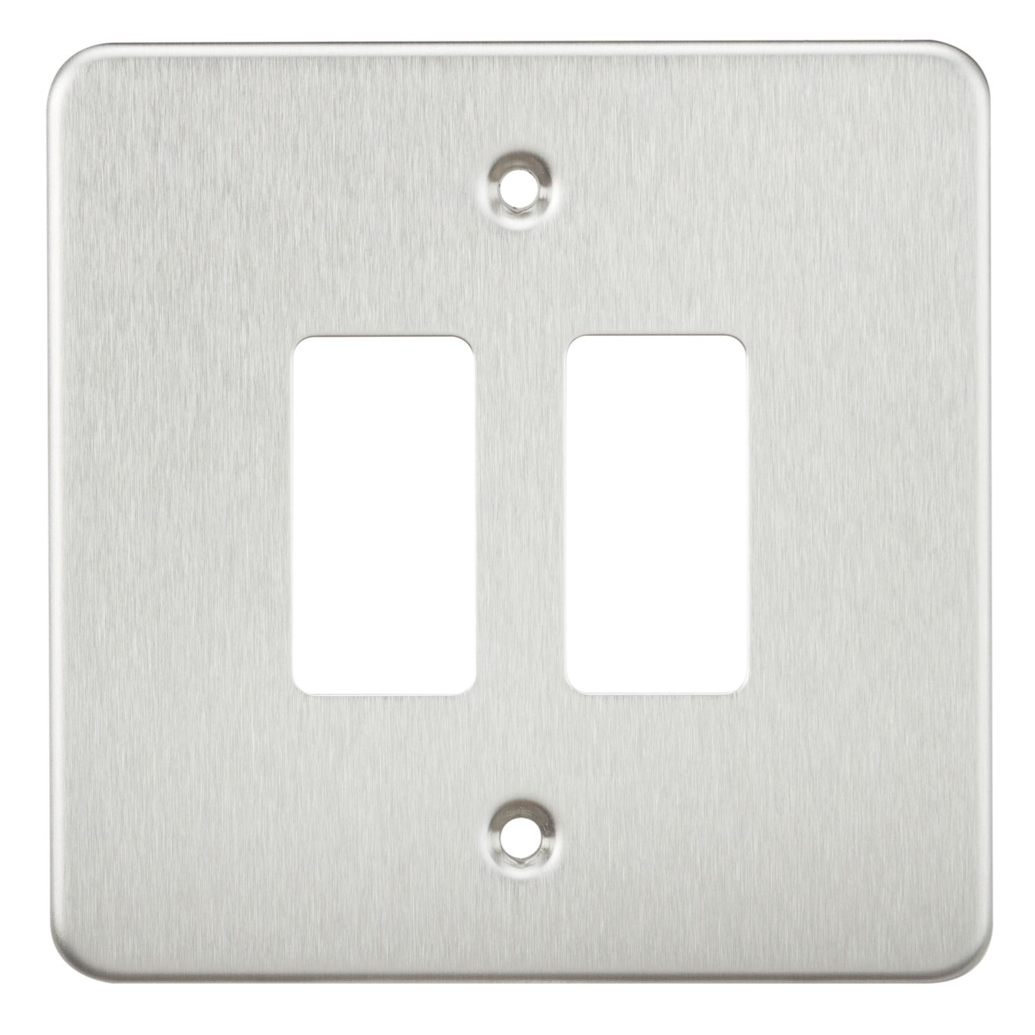 Knightsbridge 2-Module Grid Faceplate Brushed Chrome (520CR)