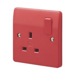 MK Logic Plus 13A 1-Gang DP Switched Plug Socket Red