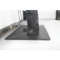 COBA Fluted Anti-Fatigue Floor Mat Black 0.9m x 0.6m x 10mm