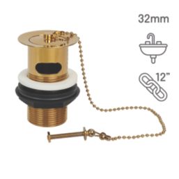 Flomasta Slotted Basin Waste with Brass Plug & Chain