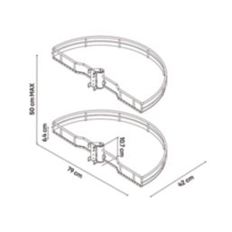 Essentials Grey  Half Moon Carousel Storage System 1000mm