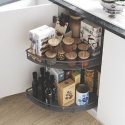 Essentials Grey  Half Moon Carousel Storage System 1000mm