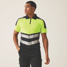 Regatta Hi-Vis X-Pro Polo Shirt Black/Yellow X Large 44" Chest
