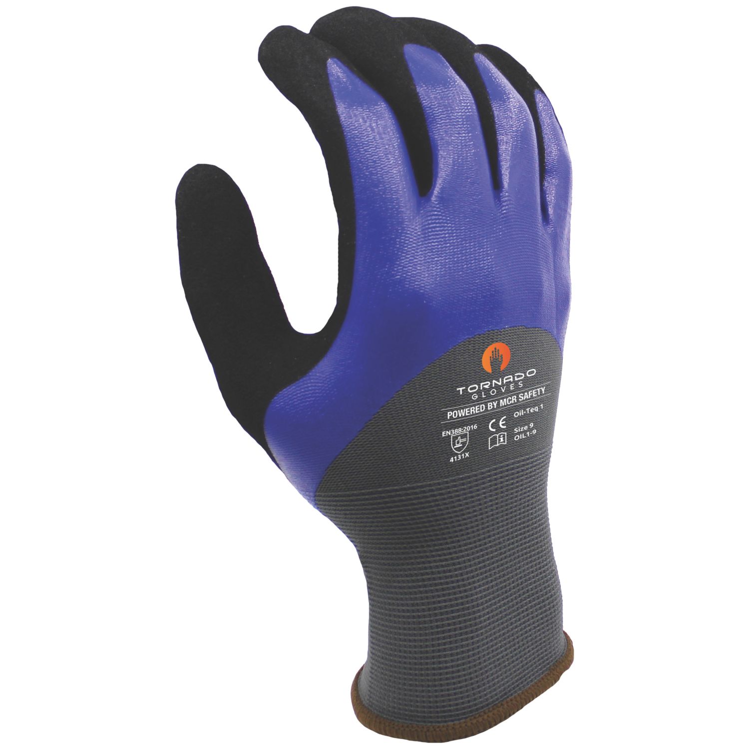 MCR Safety OilTeq General Handling Gloves Blue/Black X Large 1 Pair (520YM)