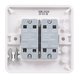 Schneider Electric Lisse 10AX 2-Gang 2-Way 10AX Light Switch  White