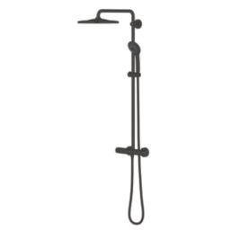 Grohe Vitalio Joy System 310 HP Rear-Fed Exposed Matt Black Thermostatic Shower System