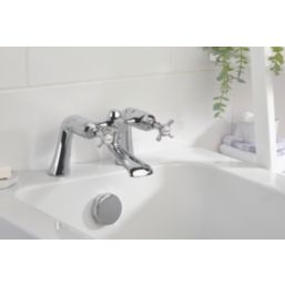 Bristan 1901 Chrome-Plated 145mm Deck Mounted Cross Head 2 Tap Holes Bath Mixer Tap