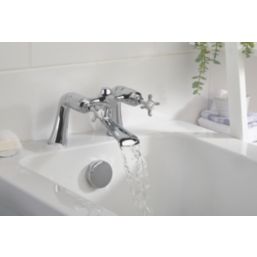 Bristan 1901 Chrome-Plated 145mm Deck Mounted Cross Head 2 Tap Holes Bath Mixer Tap