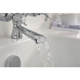 Bristan 1901 Chrome-Plated 145mm Deck Mounted Cross Head 2 Tap Holes Bath Mixer Tap