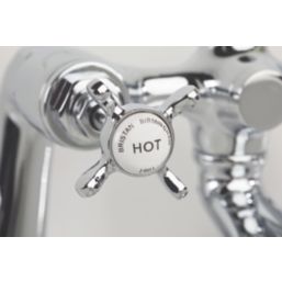 Bristan 1901 Chrome-Plated 145mm Deck Mounted Cross Head 2 Tap Holes Bath Mixer Tap