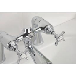 Bristan 1901 Chrome-Plated 145mm Deck Mounted Cross Head 2 Tap Holes Bath Mixer Tap