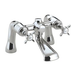 Bristan 1901 Chrome-Plated 145mm Deck Mounted Cross Head 2 Tap Holes Bath Mixer Tap