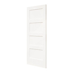 Primed White Wooden 4-Panel Shaker Internal Door 1981mm x 686mm