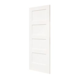 Primed White Wooden 4-Panel Shaker Internal Door 1981mm x 686mm