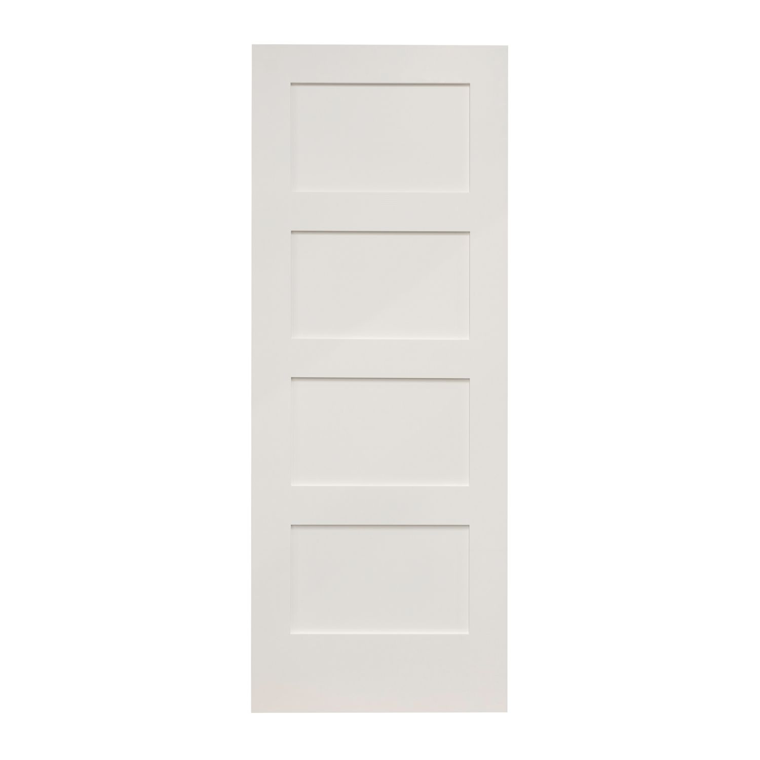 Primed White Wooden 4-Panel Shaker Internal Door 1981mm x 686mm (521FA)