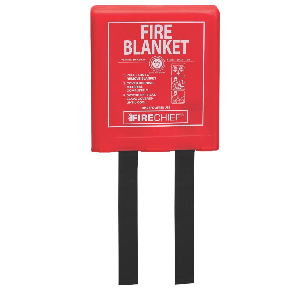 Firechief Fire Blankets with Rigid Case 1.2m x 1.2m 20 Pack Screwfix