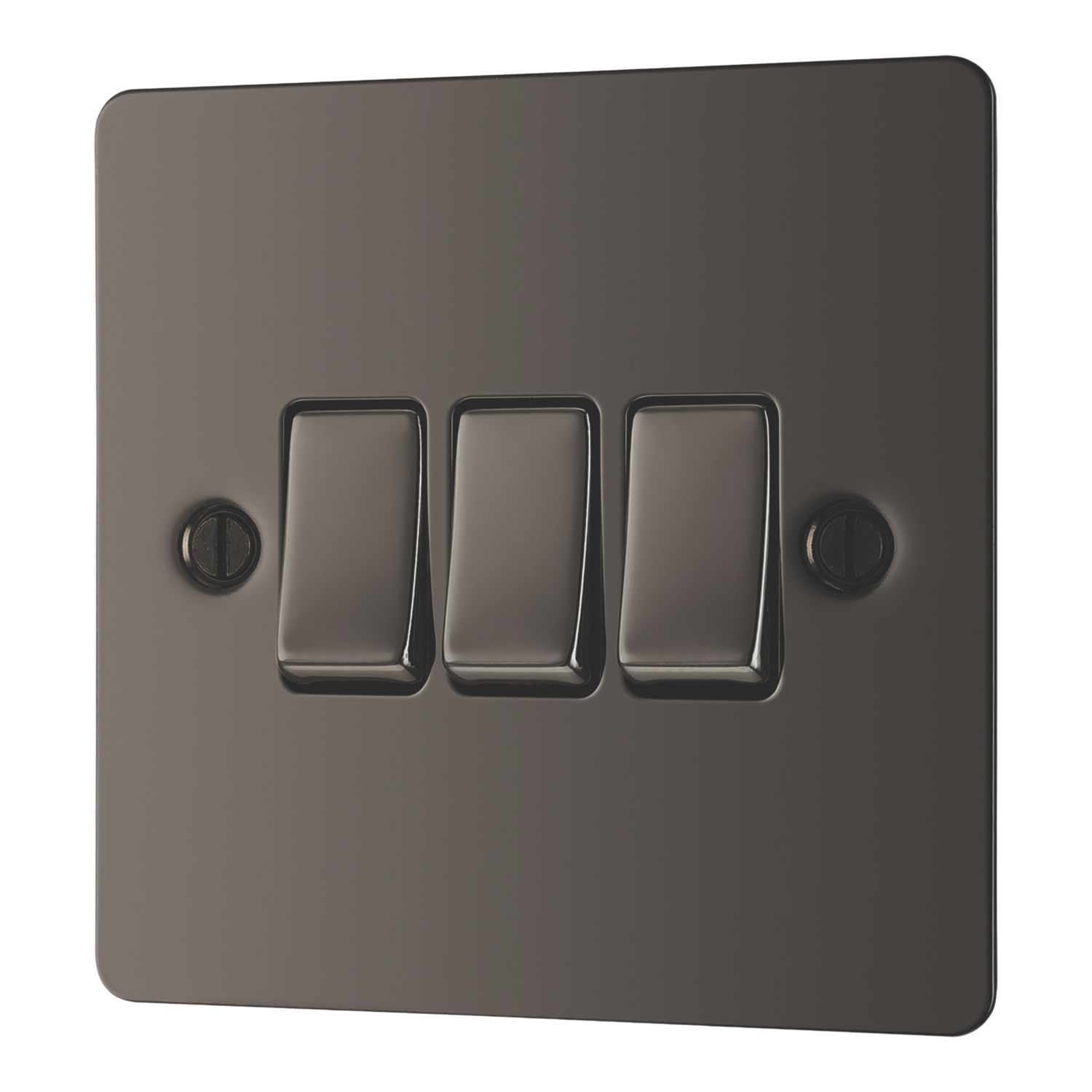 LAP 20A 16AX 3-Gang 2-Way Light Switch Black Nickel (521PN)