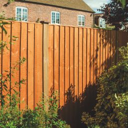 Rowlinson Vertical Board Feather Edge  Fence Panels Honey Brown 6' x 6' Pack of 3