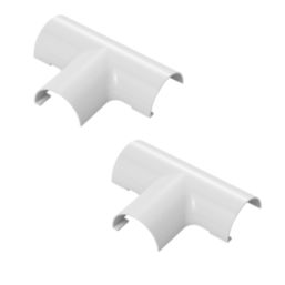 D-Line White Micro+ Trunking Equal Tees 20mm x 10mm 2 Pack