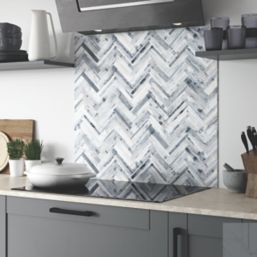Splashwall  Grey/White Alloy Splashback 900mm x 800mm x 4mm