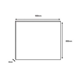 Splashwall  Grey/White Alloy Splashback 900mm x 800mm x 4mm