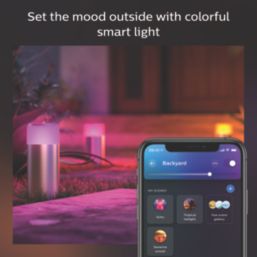 Philips Hue  Calla Outdoor LED Bollard Light Matt Chrome 8W 590lm