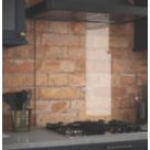 Splashback  Clear with Brass Caps Splashback 600mm x 750mm x 6mm