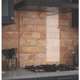 Splashback  Clear with Brass Caps Splashback 600mm x 750mm x 6mm