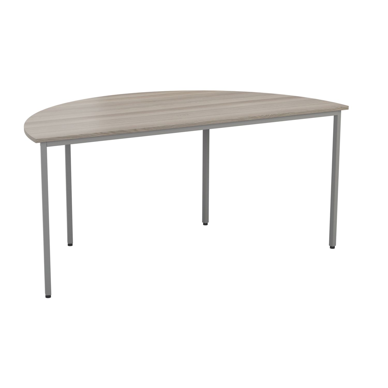 TC Group Semi-Circular Office Table Grey Oak/Silver 1600mm x 800mm (521TT)