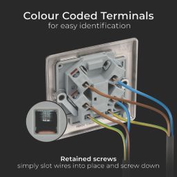 British General Nexus Metal 13A Unswitched Fused Spur  Black Nickel