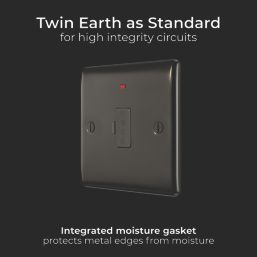 British General Nexus Metal 13A Unswitched Fused Spur  Black Nickel