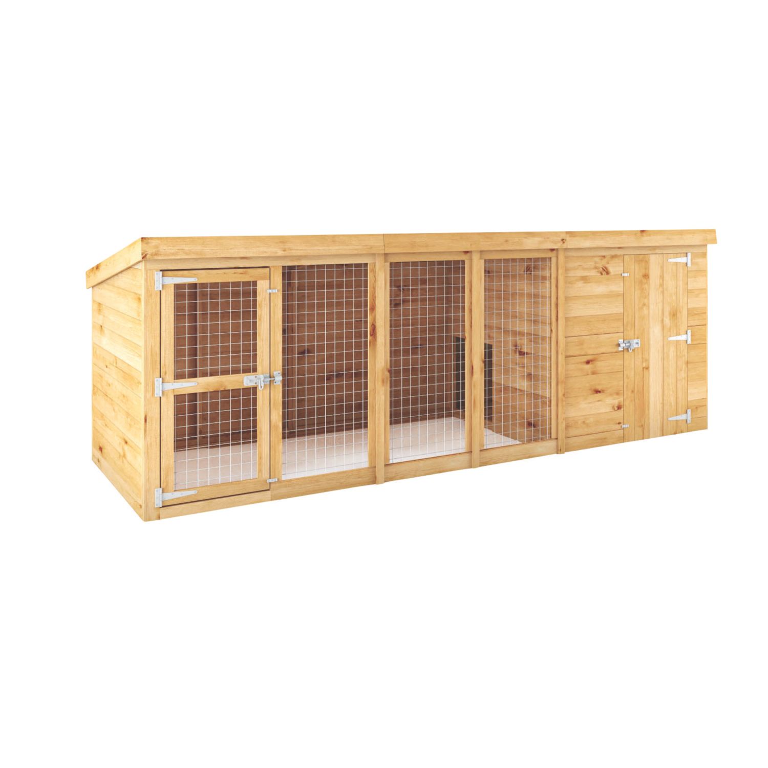 Mercia Berkshire 11' x 3' 6" (Nominal) Pent Shiplap T&G Timber Dog Kennel (521YL)