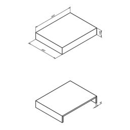 Bologna Grey  Marble Effect MDF Bathroom Vanity Shelf 600mm x 460mm x 100mm