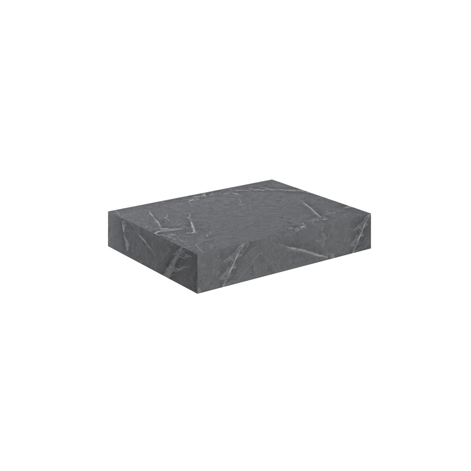 Bologna Grey Marble Effect MDF Bathroom Vanity Shelf 600mm x 460mm x 100mm (522AA)