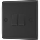 British General Nexus Metal 20A 16AX 2-Gang 2-Way Light Switch  Matt Black