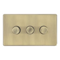 LAP  3-Gang 2-Way LED Dimmer Switch  Antique Brass with Colour-Matched Inserts